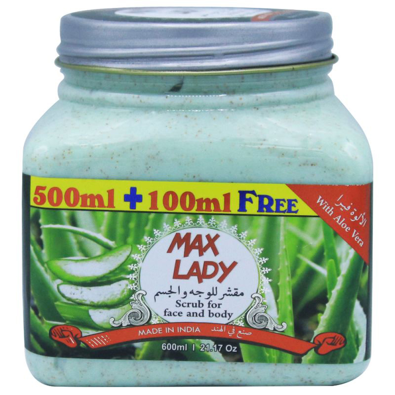 اسکراب لایه بردار پوست مکس لیدی مدل aloe vera حجم 600 میلی لیتر