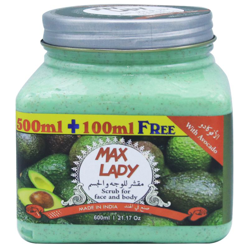اسکراب لایه بردار پوست مکس لیدی مدل avocado حجم 600 میلی لیتر