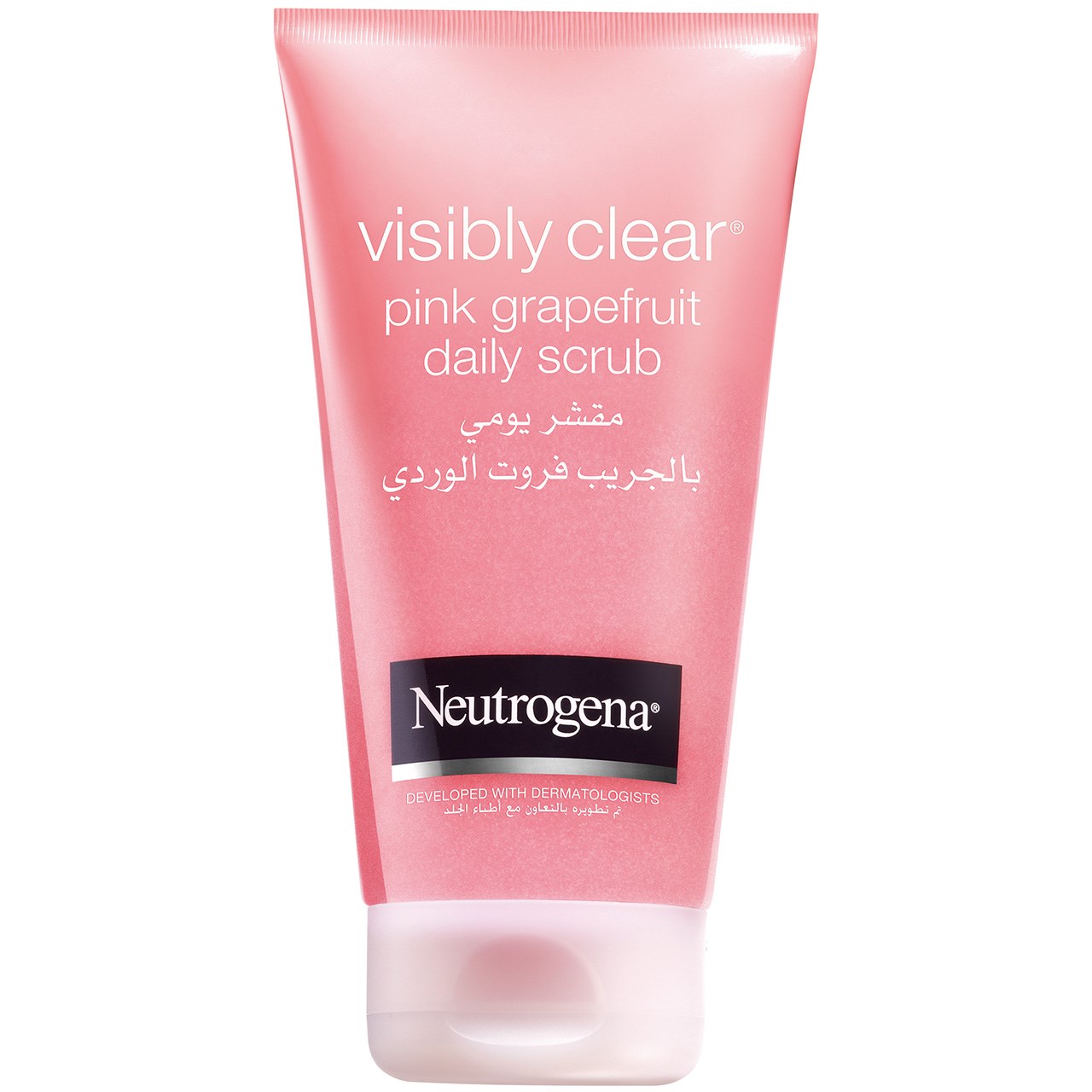 اسکراب لایه بردار پوست نوتروژینا سری visibly clear مدل pink gerapefruit حجم 150 میلی لیتر