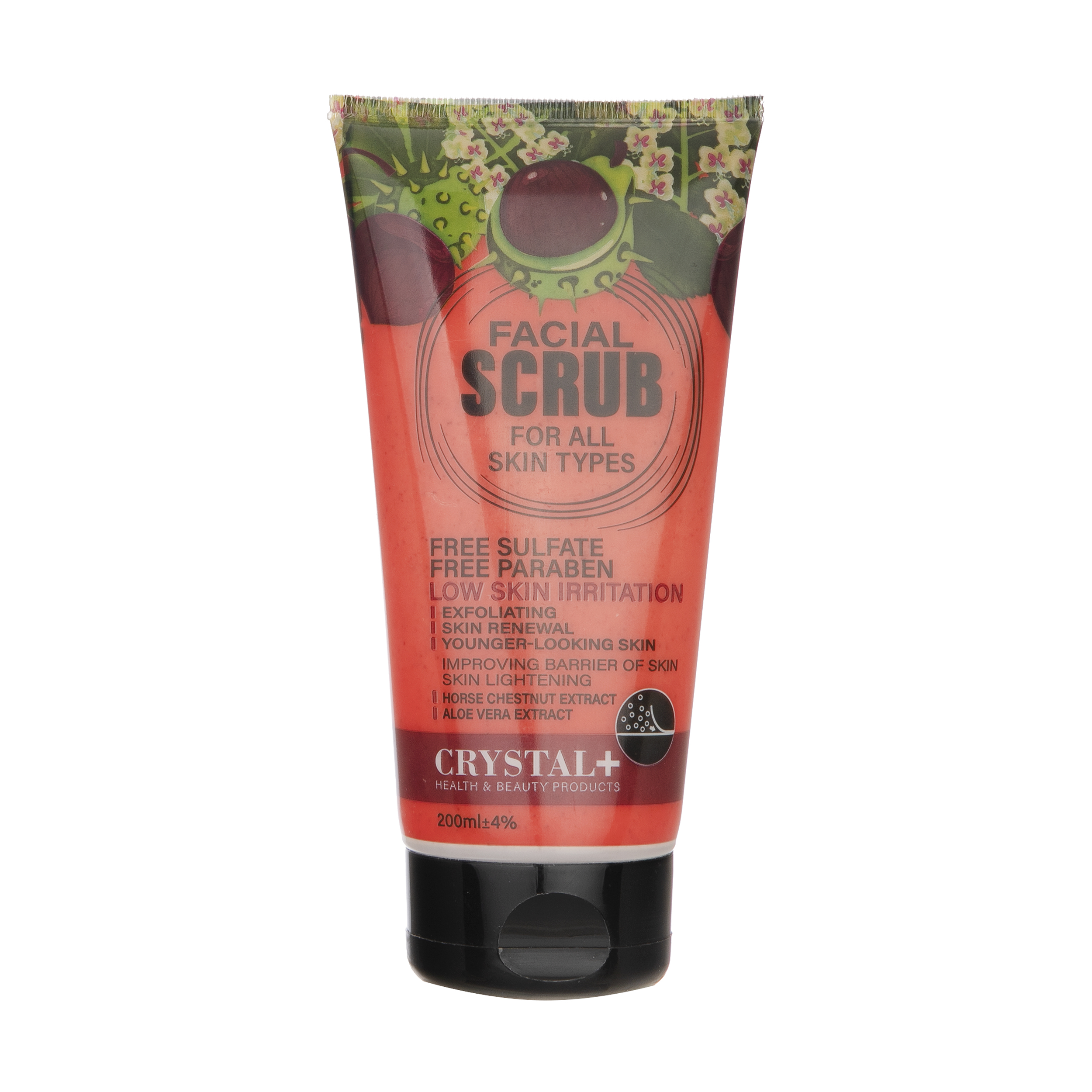 اسکراب لایه بردار پوست کریستال مدل horse chestnut aloe vera حجم 200 میلی لیتر