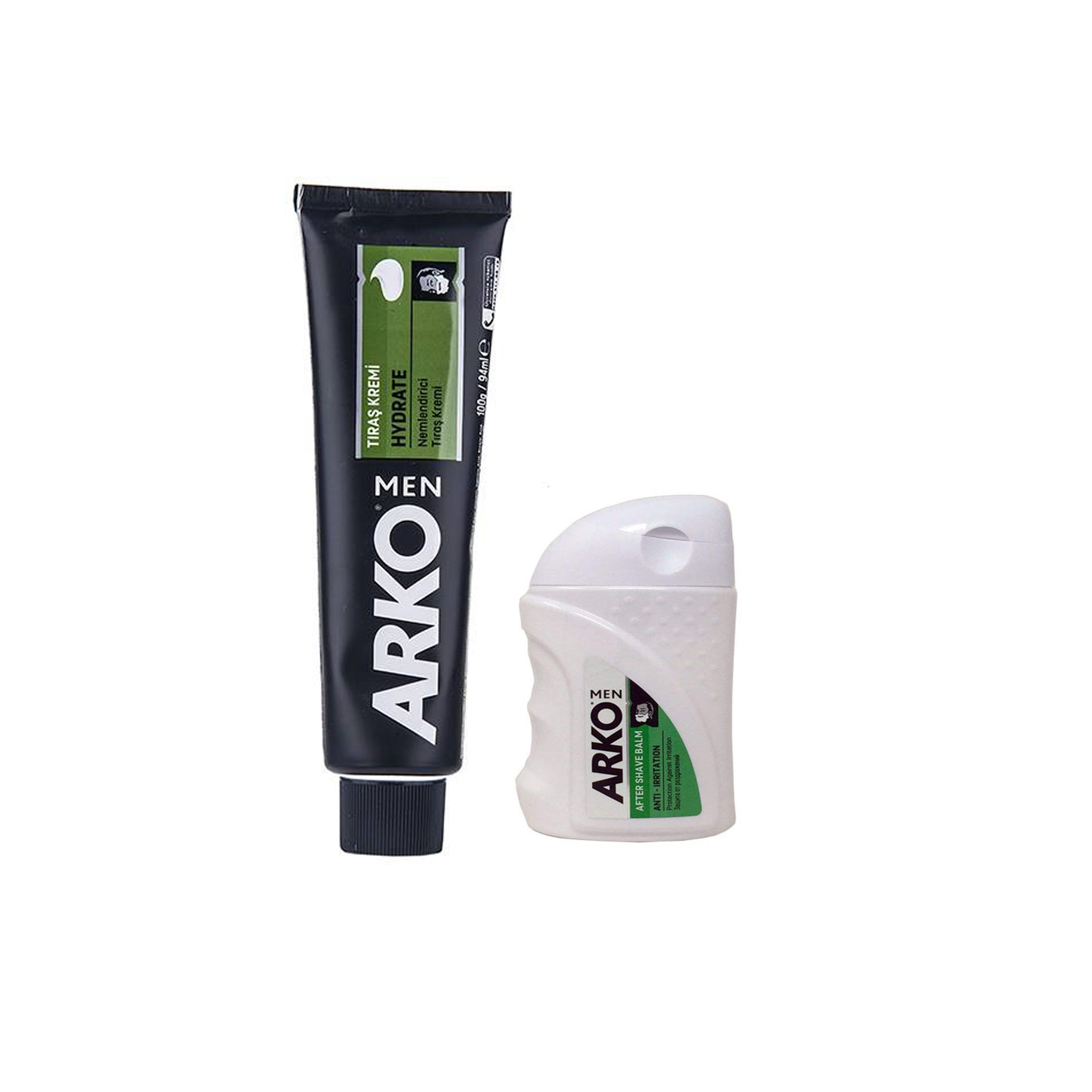 بالم افتر شیو آرکو من مدل anti_irritation حجم 150 میلی لیتر به همراه خمیر اصلاح آرکو مدل hydrate حجم 94 میلی لیتر