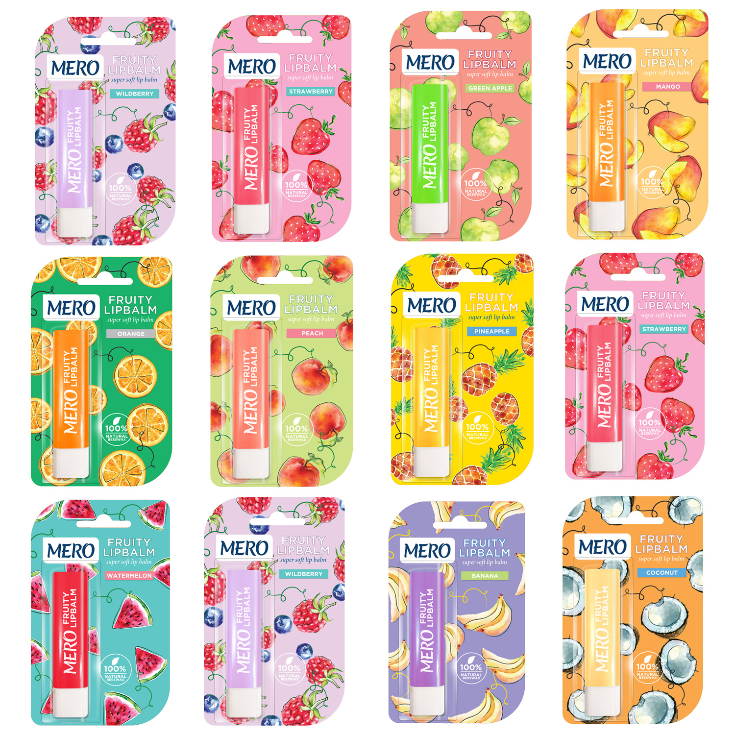 بالم لب مرو مدل fruity box مجموعه 12 عددی