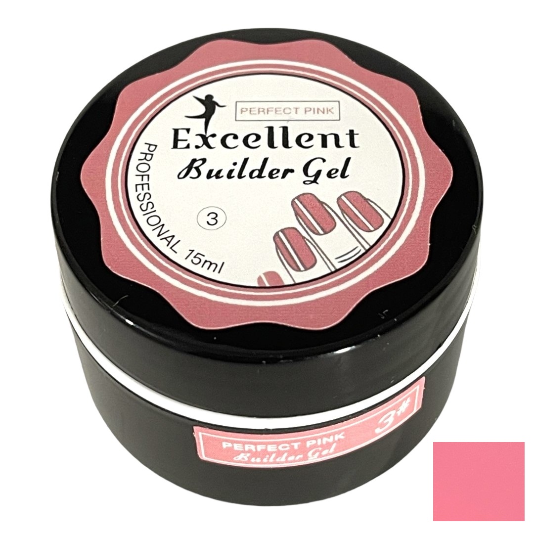 بیلدر ژل کاشت ناخن اکسلت مدل perfect pink حجم 15 میلی لیتر