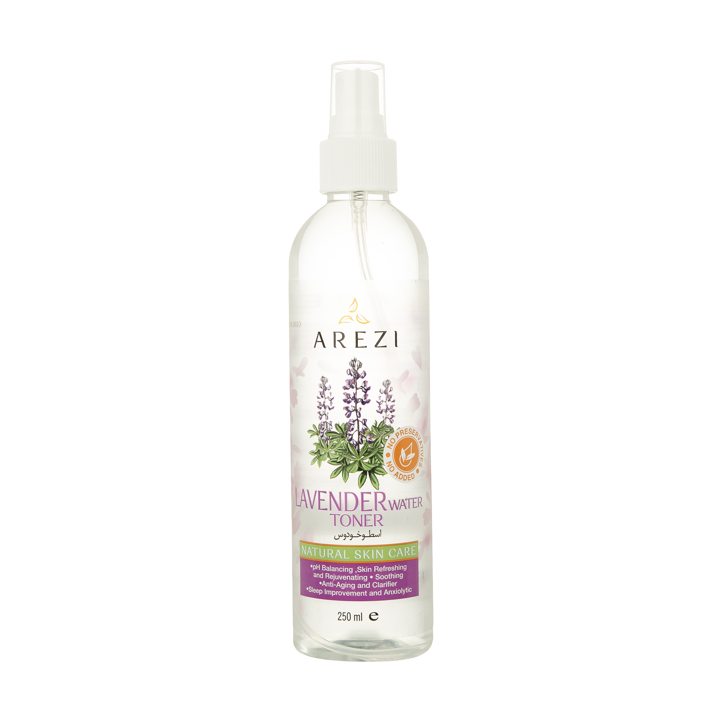تونر صورت عارضی مدل lavender حجم 250 میلی لیتر