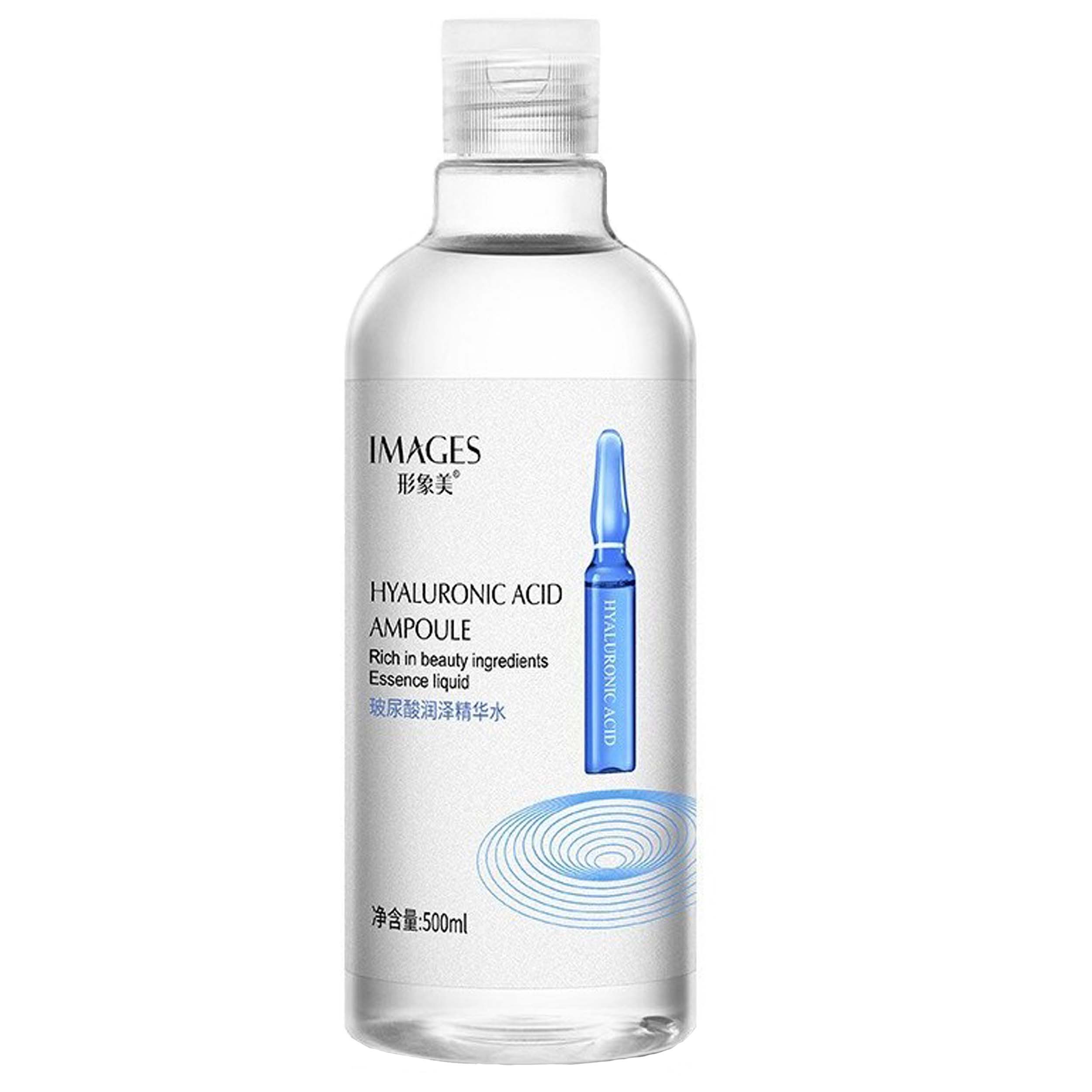 تونر پاک کننده آرایش ایمجز مدل hyaluronic acid ampoule حجم 500 میلی لیتر