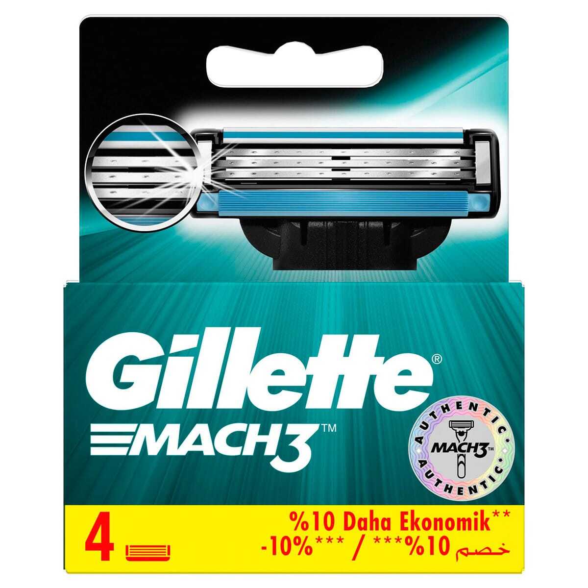 تیغ یدک ژیلت مدل mach 3 بسته 4 عددی