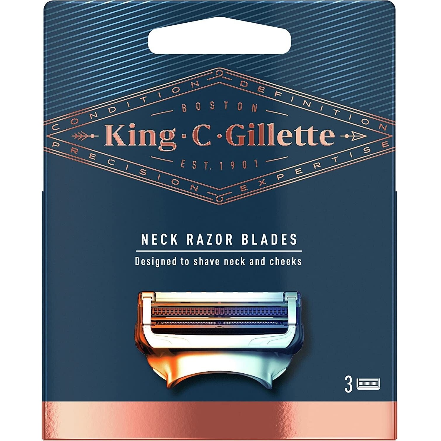 تیغ یدک ژیلت مدل neck razor blades بسته 3 عددی