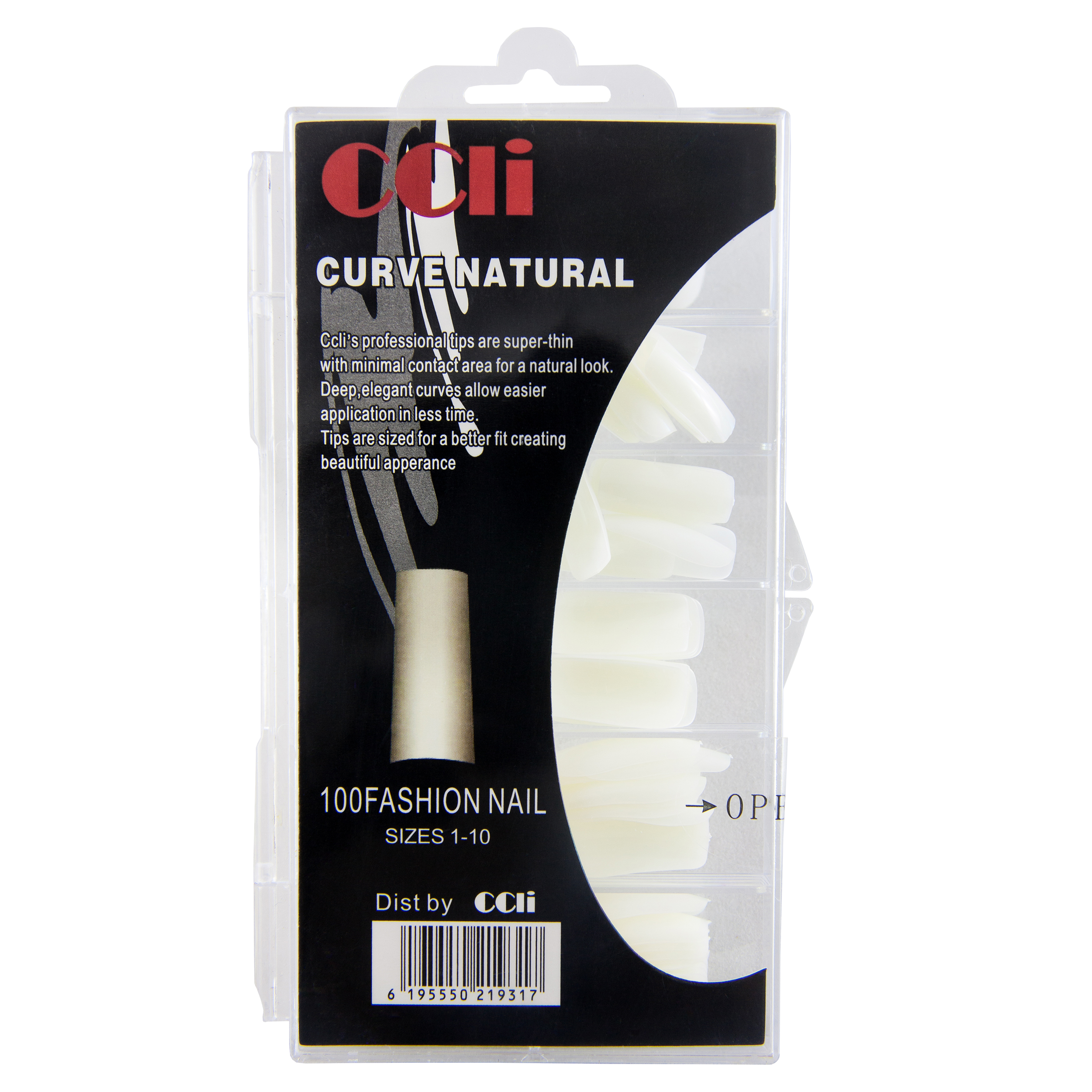 تیپ ناخن سی‌سی‌لی مدل curve natural بسته 100 عددی
