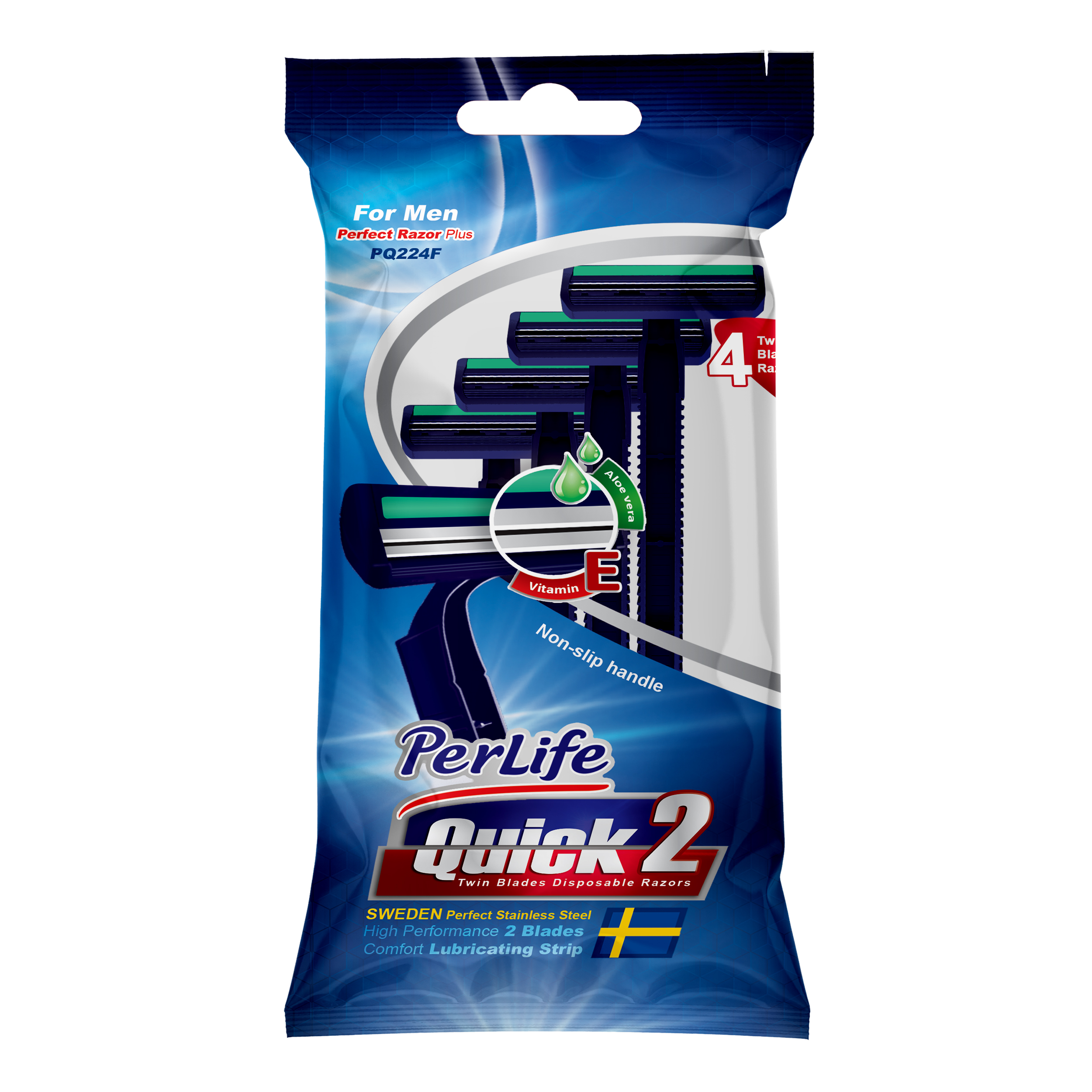 خود تراش پرلایف مدل quick2 بسته 4 عددی