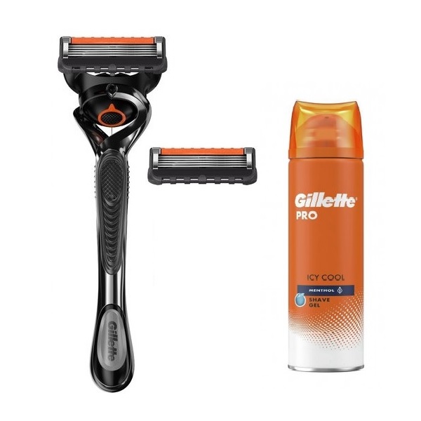 خود تراش ژیلت مدل proglide5 به همراه ژل اصلاح ژیلت مدل icy cool حجم 75 میلی لیتر