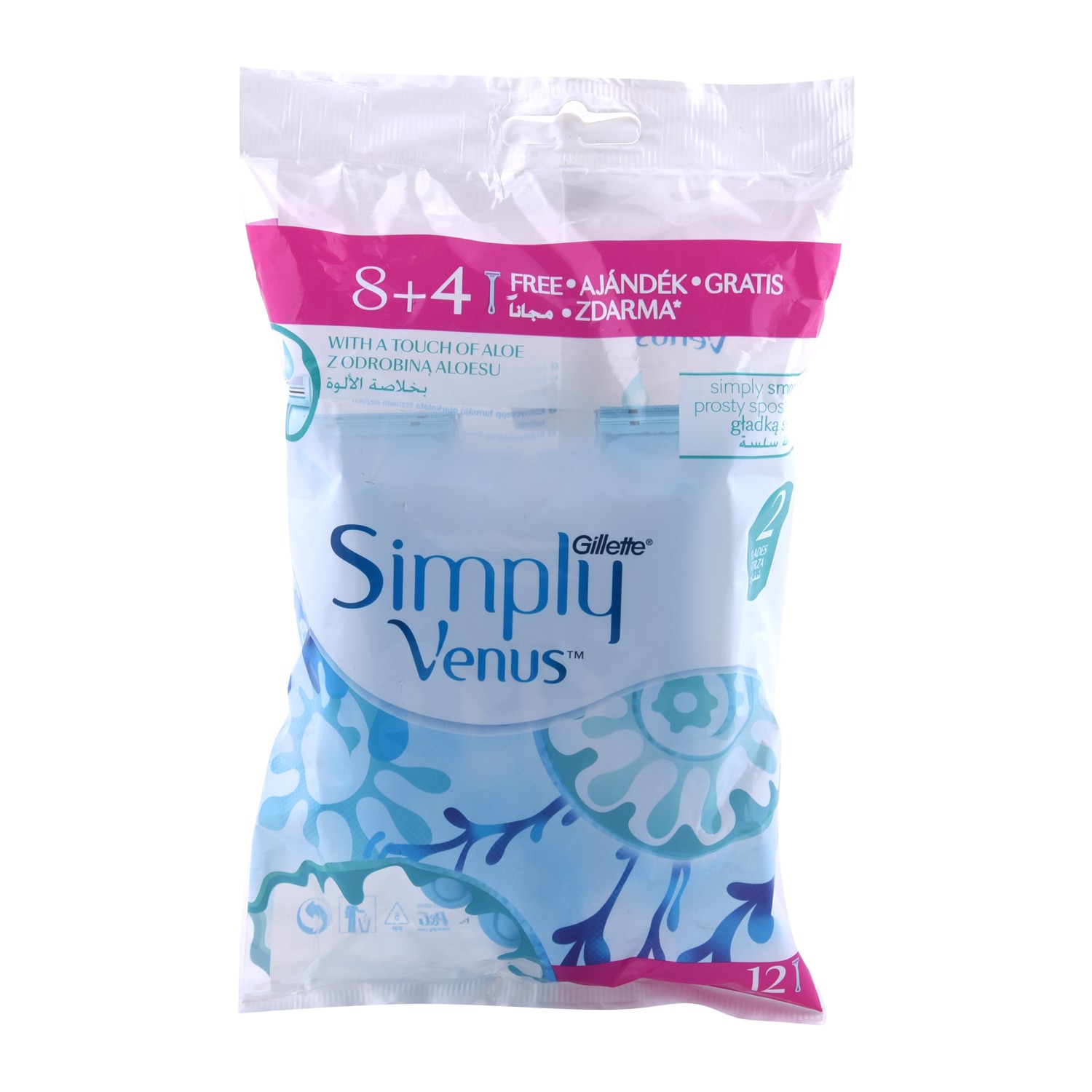 خودتراش ژیلت مدل simply venus بسته 12 عددی