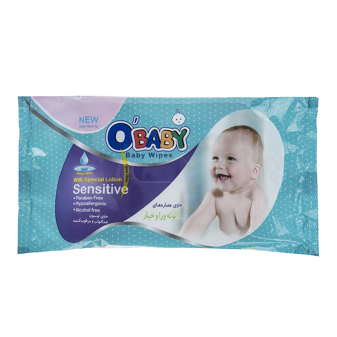 دستمال مرطوب اوبیبی مدل sensitive بسته 70 عددی