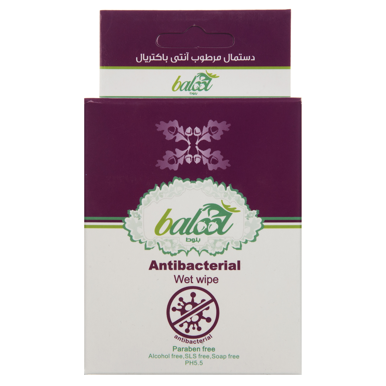 دستمال مرطوب بلوط مدل antibacterial بسته 10 عددی