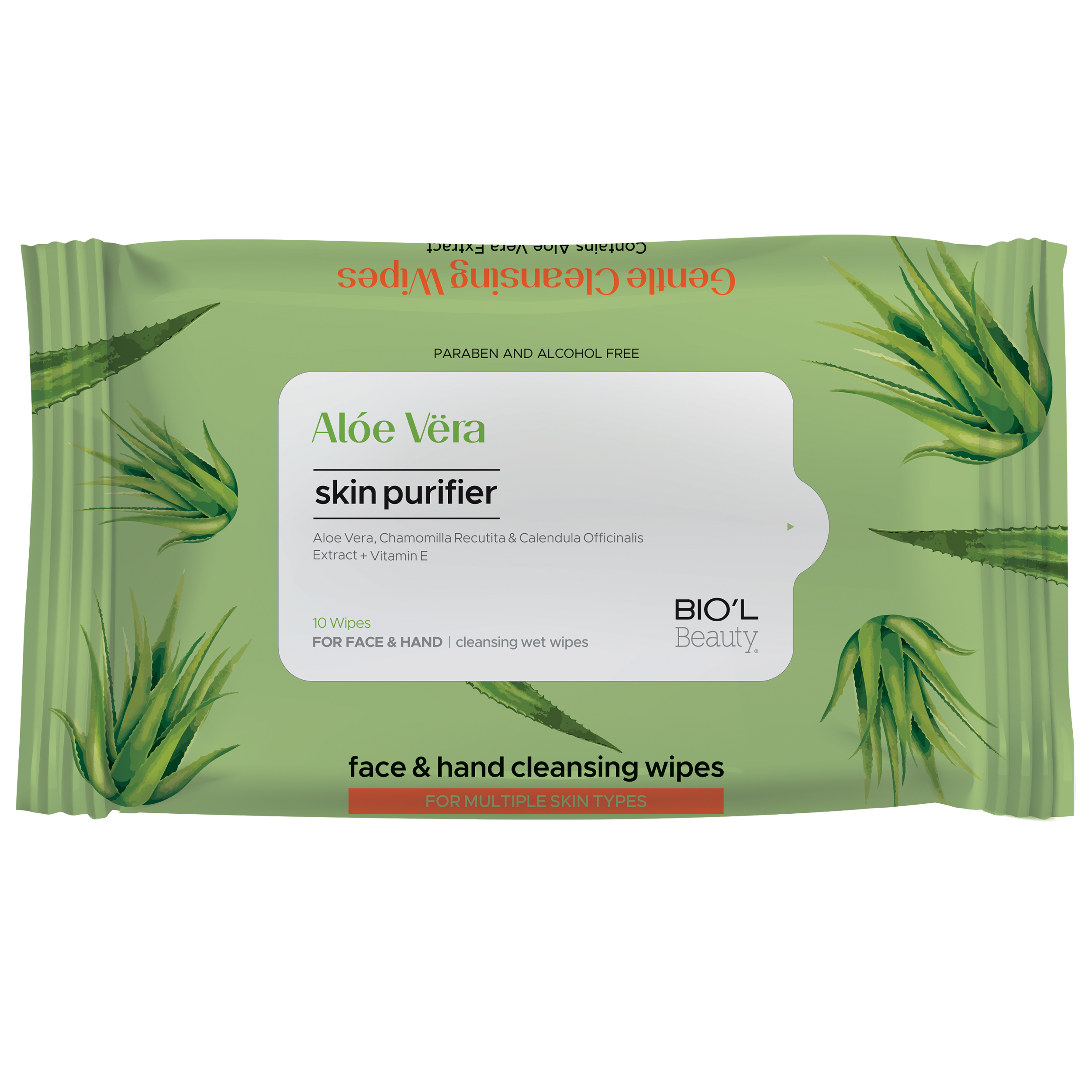 دستمال مرطوب بیول مدل aloe vera بسته 10 عددی