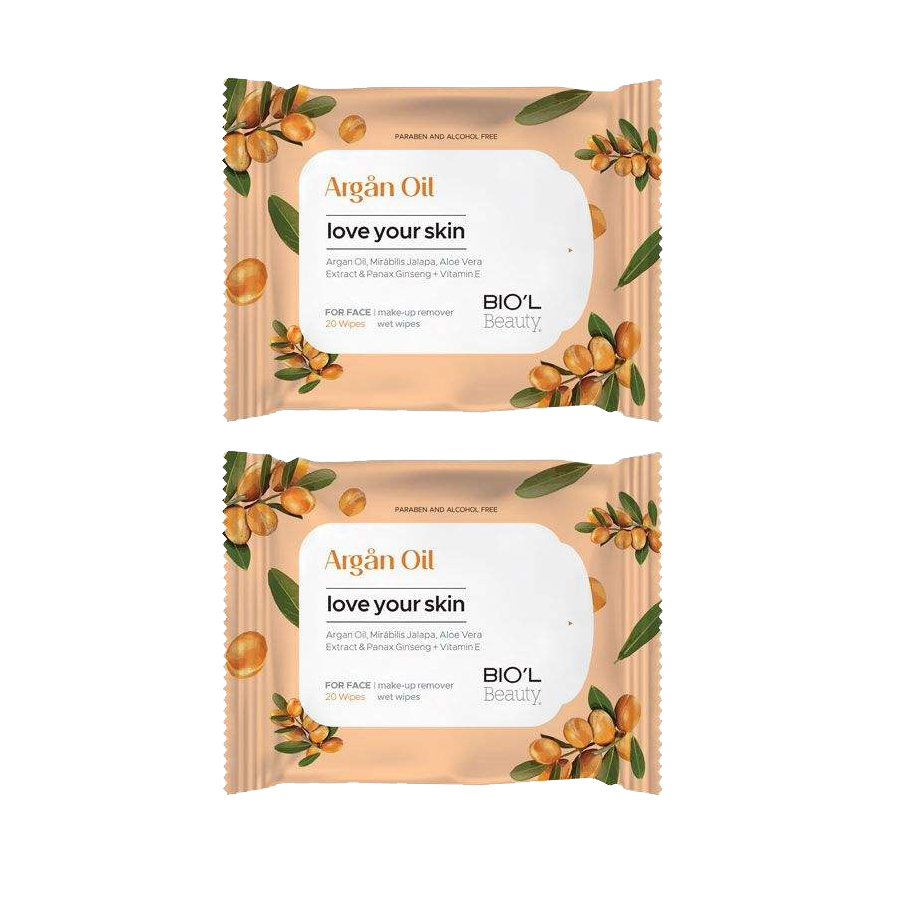 دستمال مرطوب بیول مدل argan oil مجموعه 2 عددی