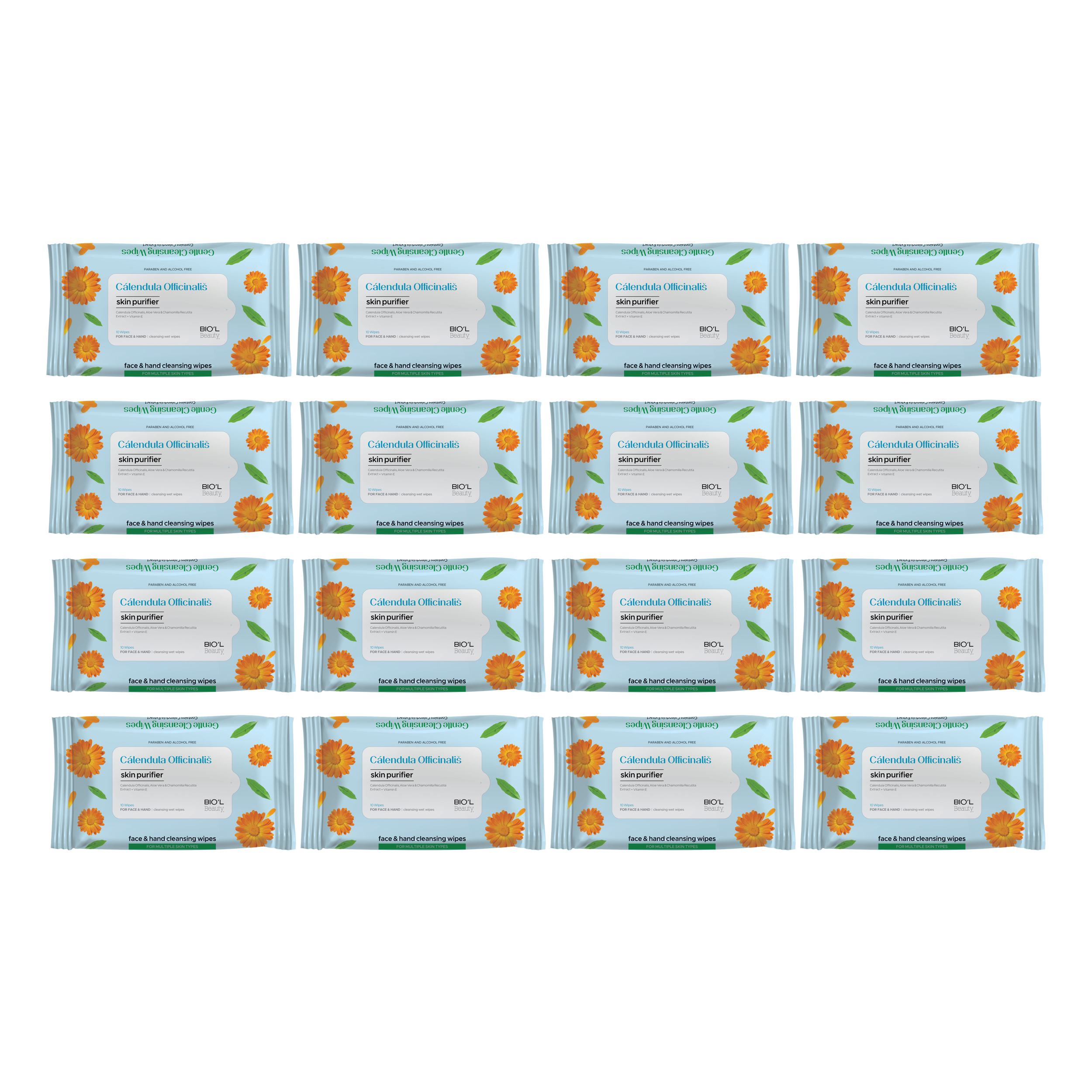 دستمال مرطوب بیول مدل calendula مجموعه 16 عددی