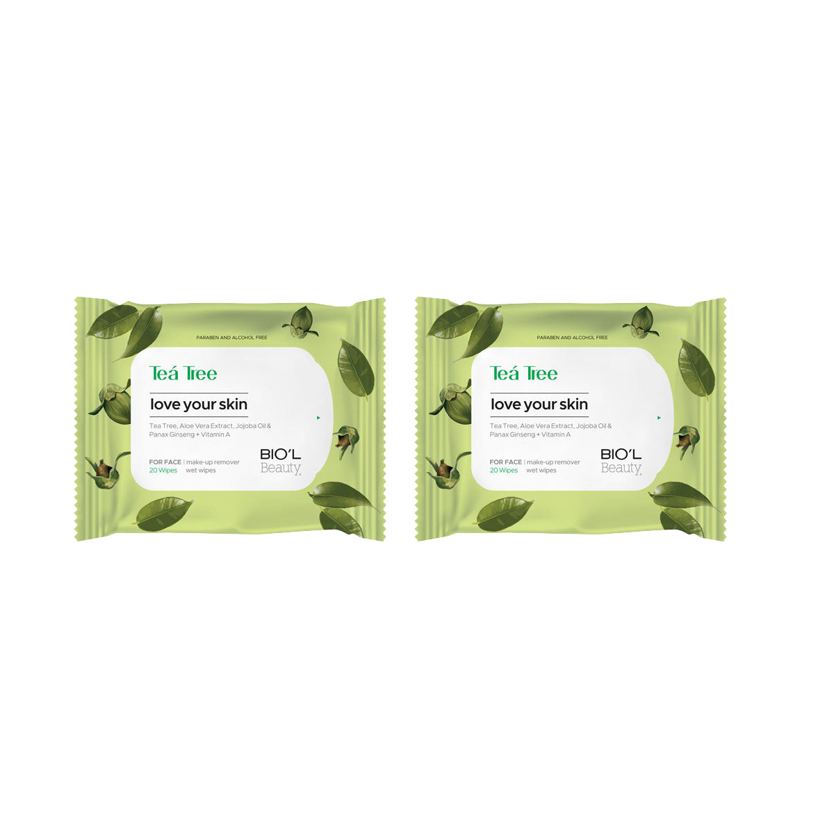 دستمال مرطوب بیول مدل tea tree مجموعه 2 عددی