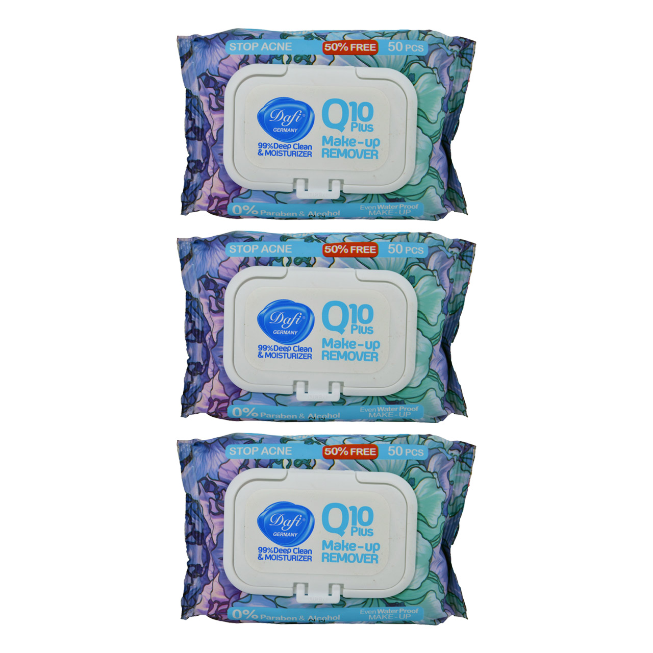 دستمال مرطوب دافی مدل 1 q10 stop acne مجموعه 3 عددی