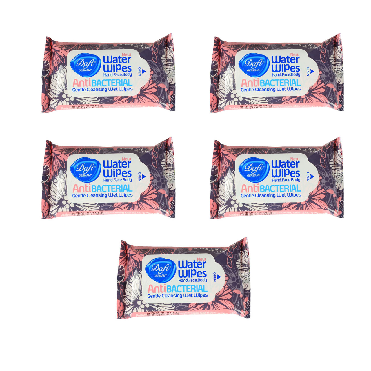 دستمال مرطوب دافی مدل anti bacterial gn مجموعه 5 عددی