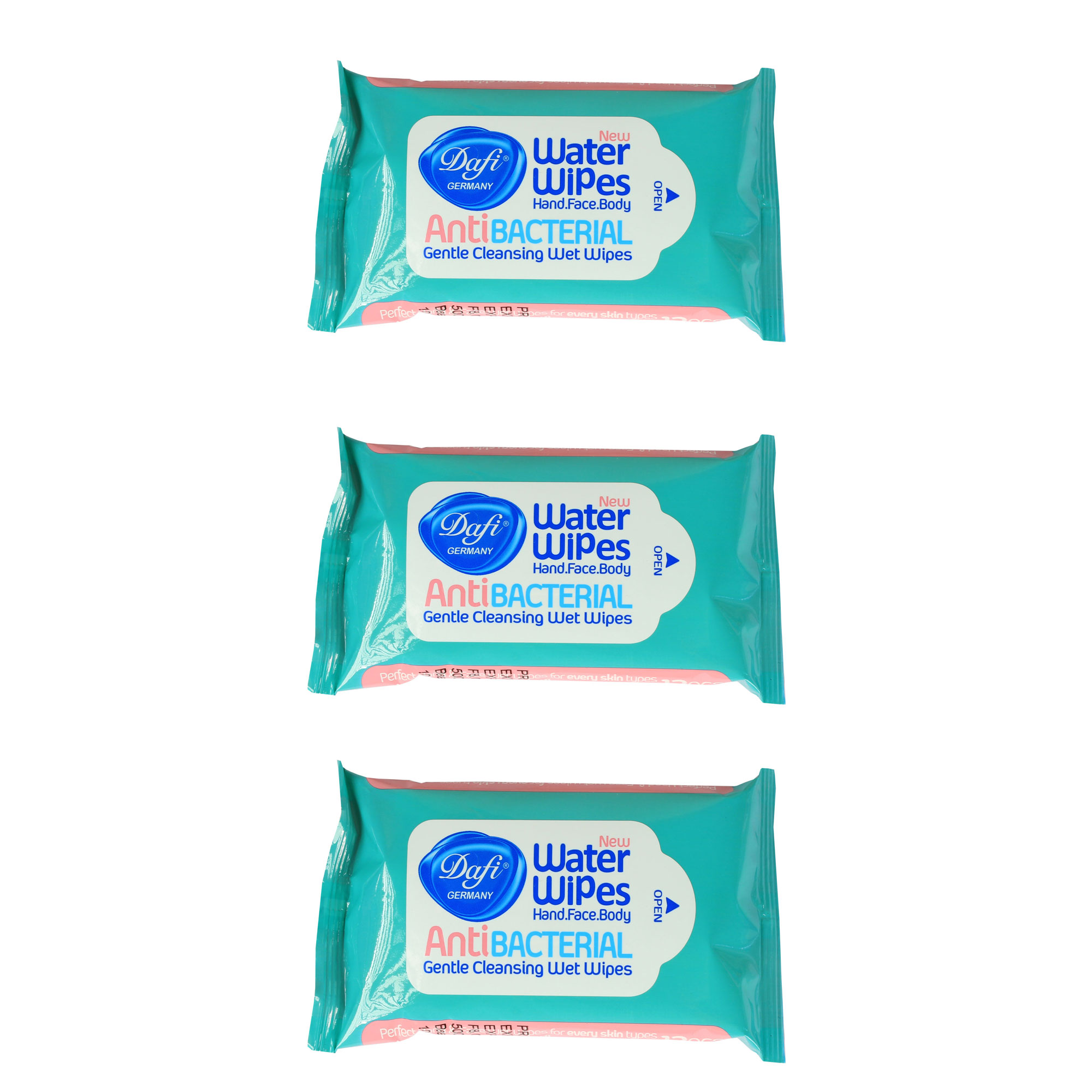 دستمال مرطوب دافی مدل anti bacterial gn10 مجموعه 3 عددی