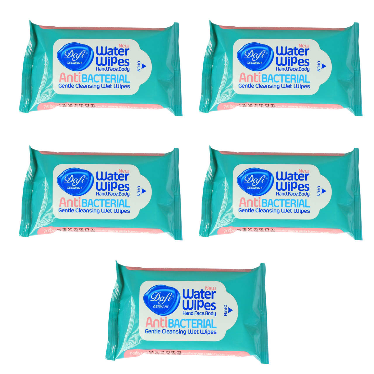 دستمال مرطوب دافی مدل anti bacterial gn10 مجموعه 5 عددی