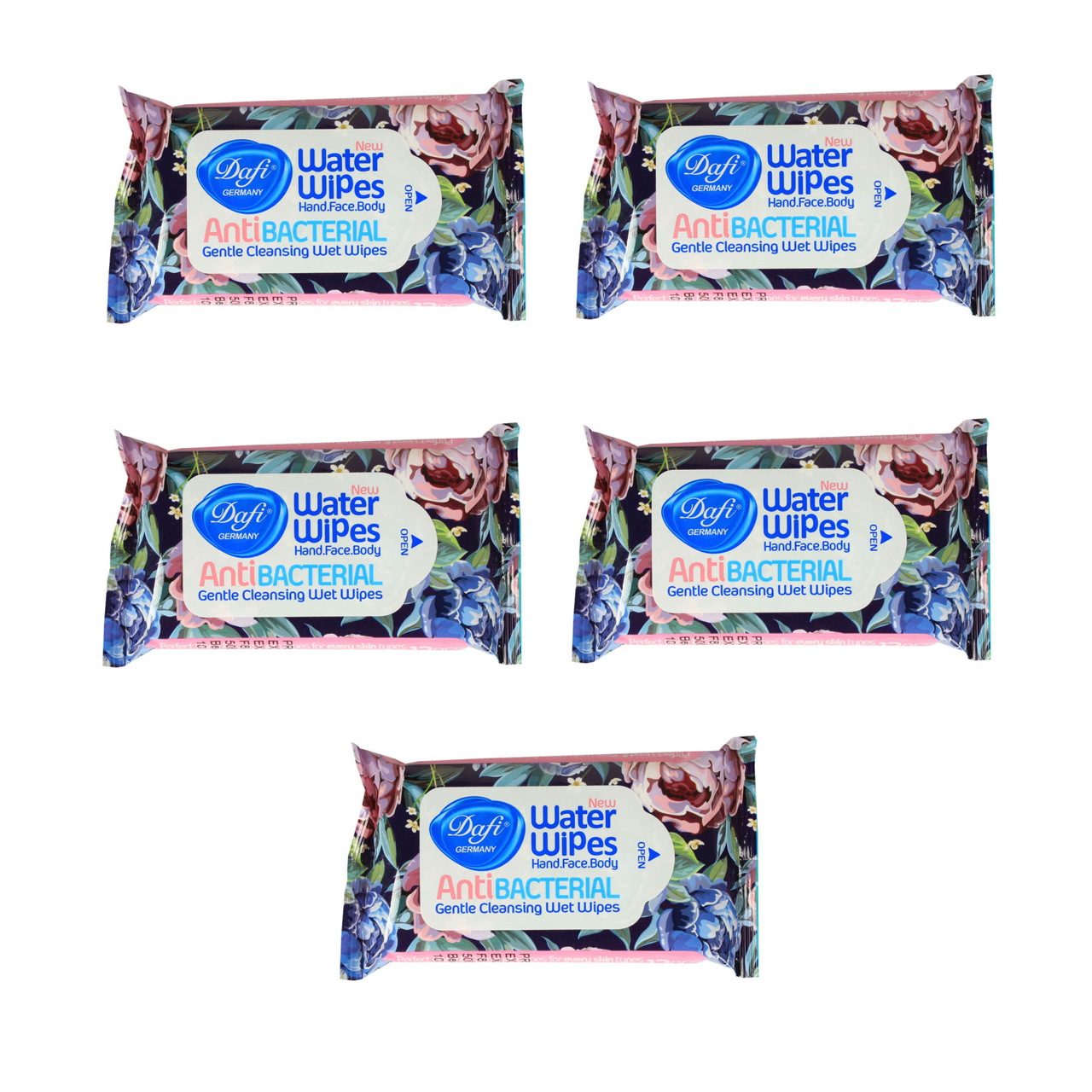 دستمال مرطوب دافی مدل anti bacterial مجموعه 5 عددی