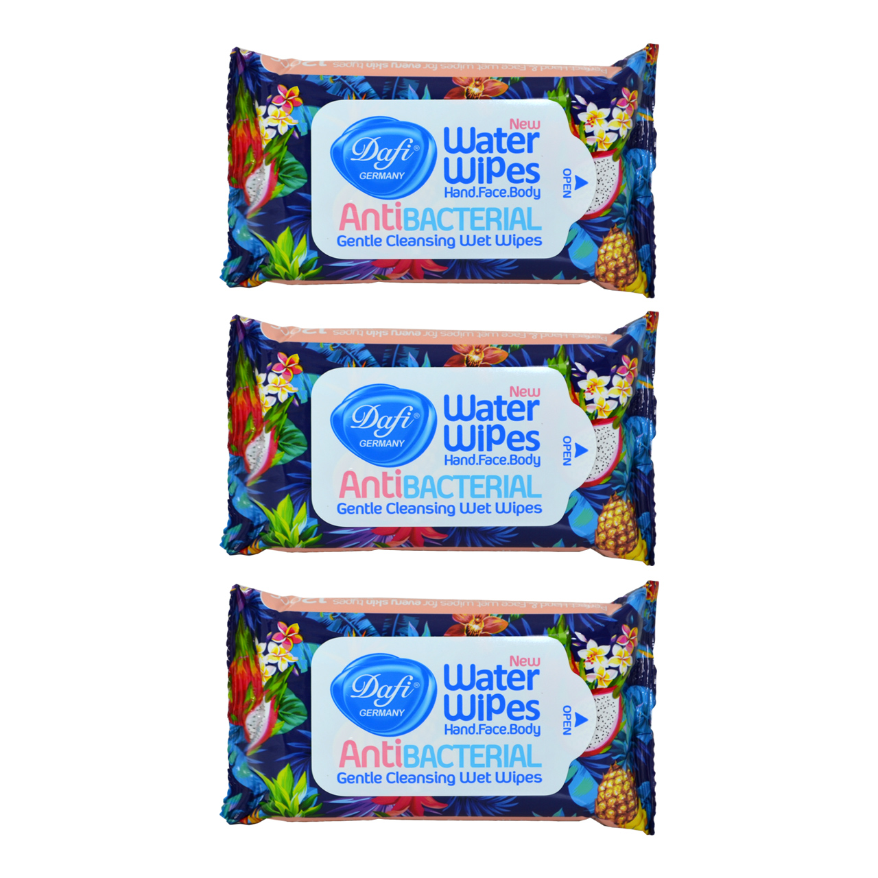 دستمال مرطوب دافی مدل anti bacterial کد 2 بسته 3 عددی