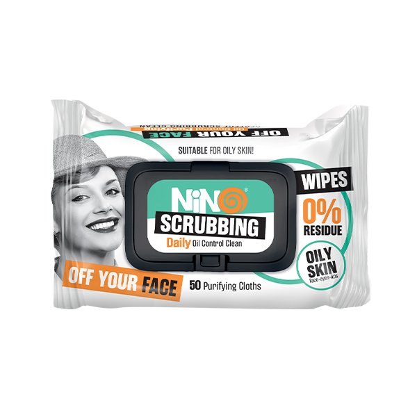 دستمال مرطوب نینو مدل scrubbing بسته 50 عددی