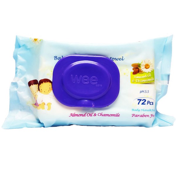 دستمال مرطوب وی مخصوص کودک کرم دار  بسته 72 عددی