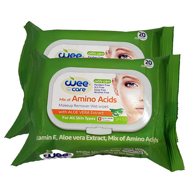 دستمال مرطوب وی کر مدل mix of amino acid مجموعه 2 عددی