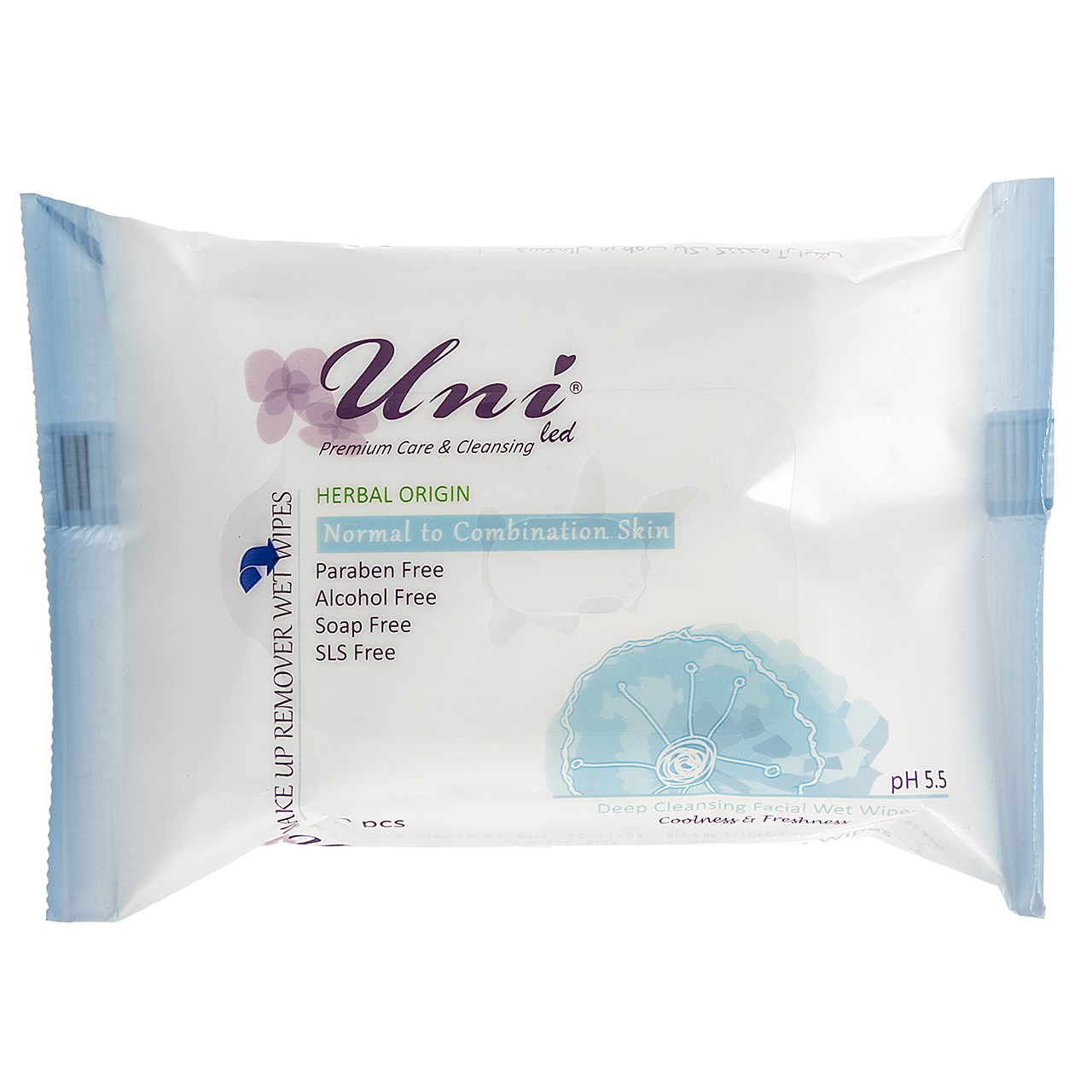 دستمال مرطوب پاک کننده آرایش مدل normal to combination skin بسته 20 عددی