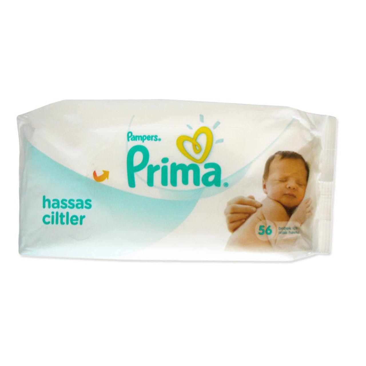 دستمال مرطوب کودک پریما مدل hassas ciltler بسته 56 عددی