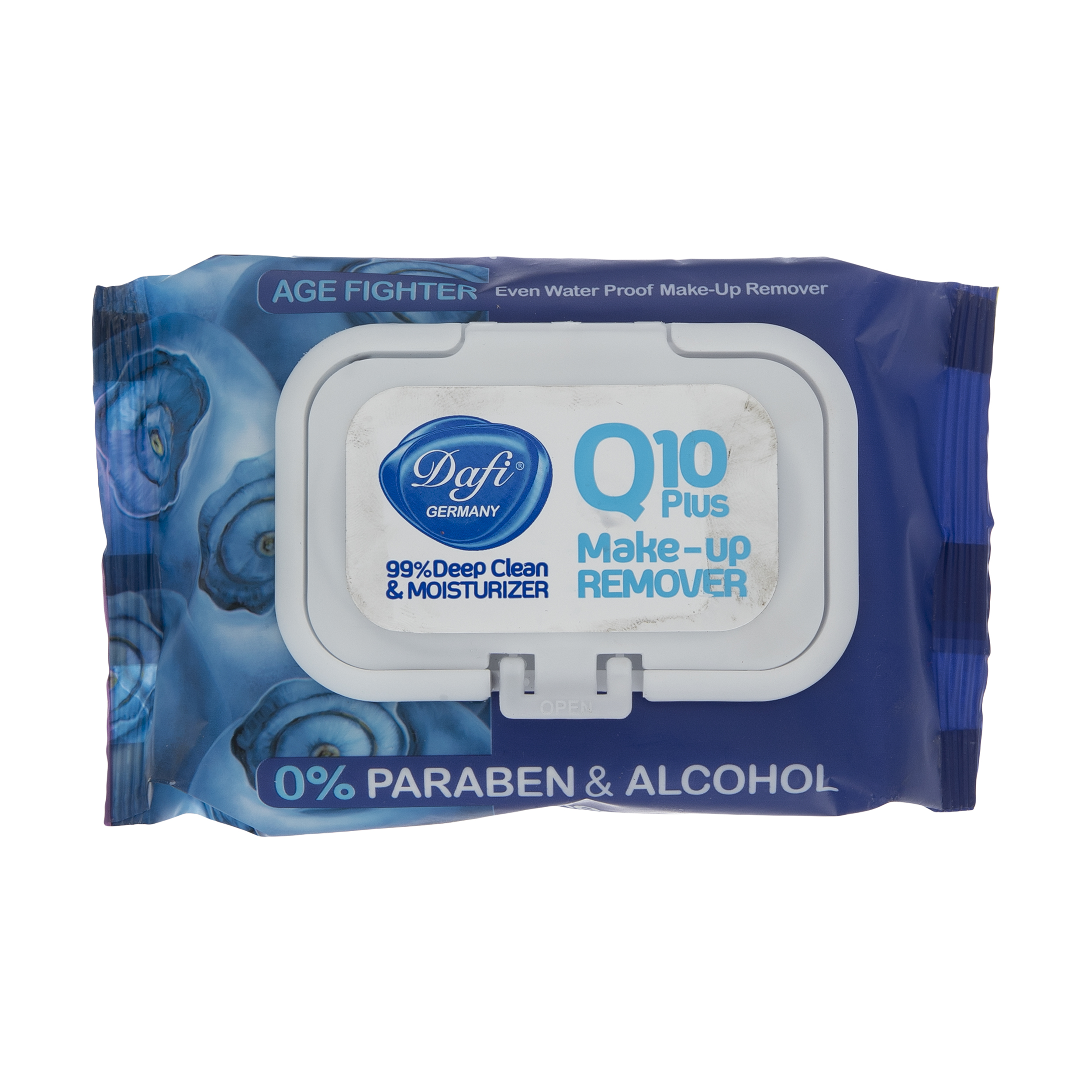 دستمال پاک کننده آرایش دافی مدل age fightering q10 plus بسته 50 عددی