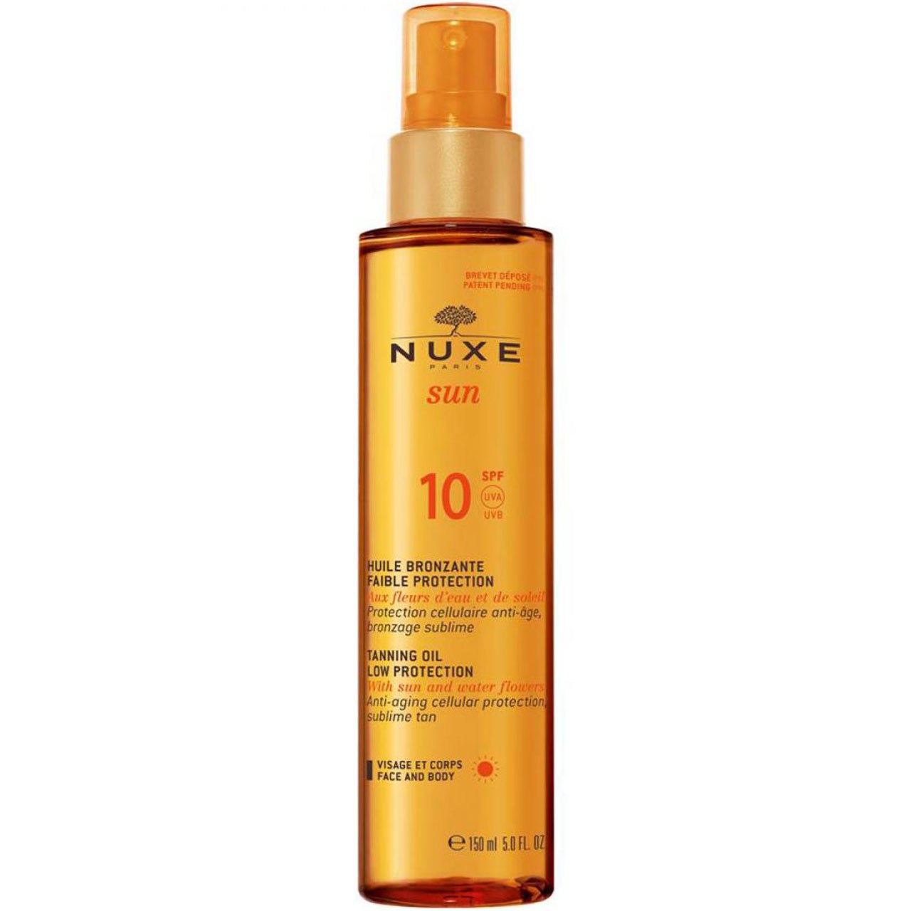 روغن آفتاب برنزه کننده نوکس مدل sun spf10 حجم 150 میلی لیتر