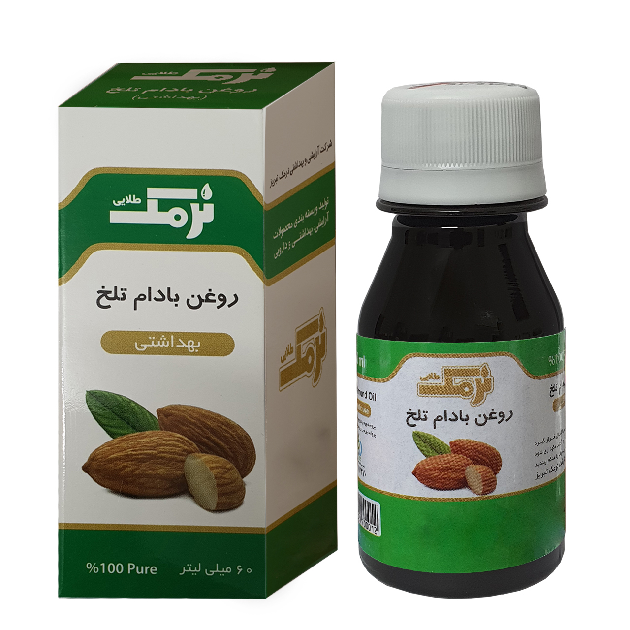 روغن بادام تلخ نرمک طلایی مدل nt.106 حجم 60 میلی لیتر