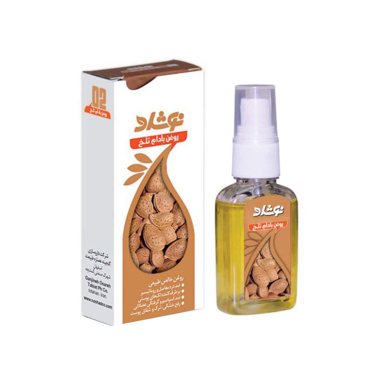 روغن بادام تلخ نوشاد مدل r100 حجم 37 میلی لیتر