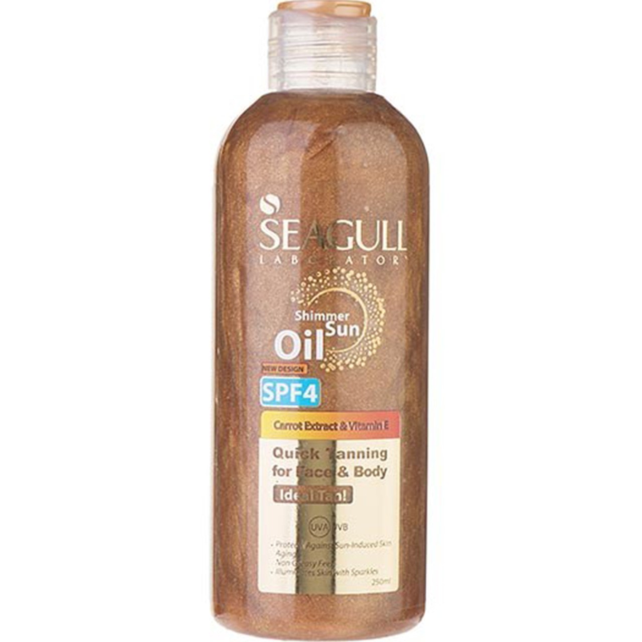 روغن برنز کننده و ویتامینه سی گل حاوی رنگدانه‌های طلایی spf4 حجم 250 میلی لیتر