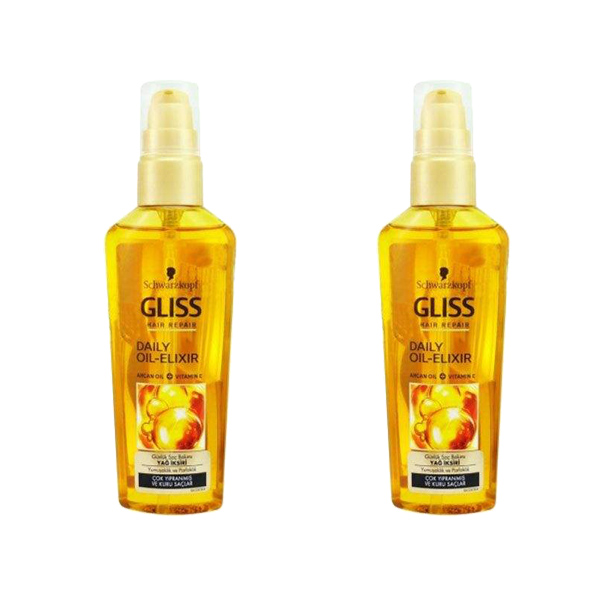 روغن مو گلیس مدل oil eilxir کد 6235 حجم 75 میلی لیتر مجموعه 2 عددی
