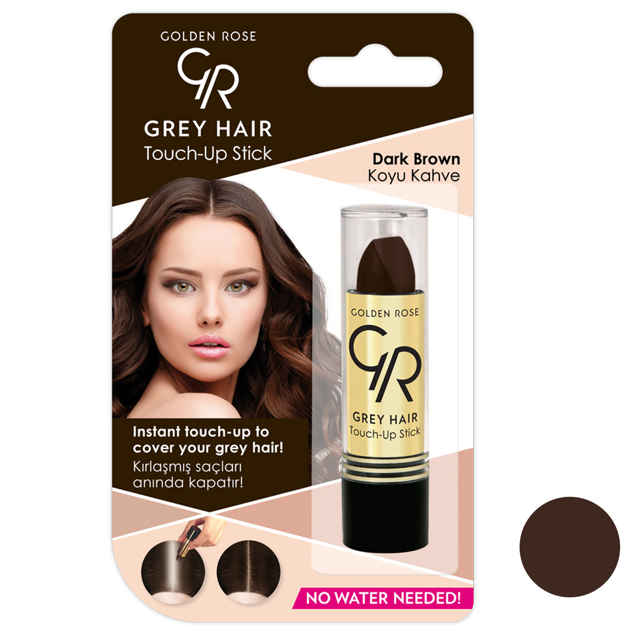 رژ مو گلدن رز مدل dark brown