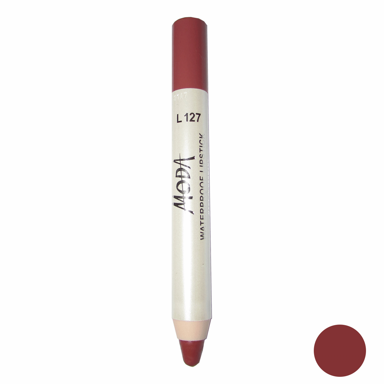 رژلب مدادی مودا مدل waterproof lipstick شماره l127