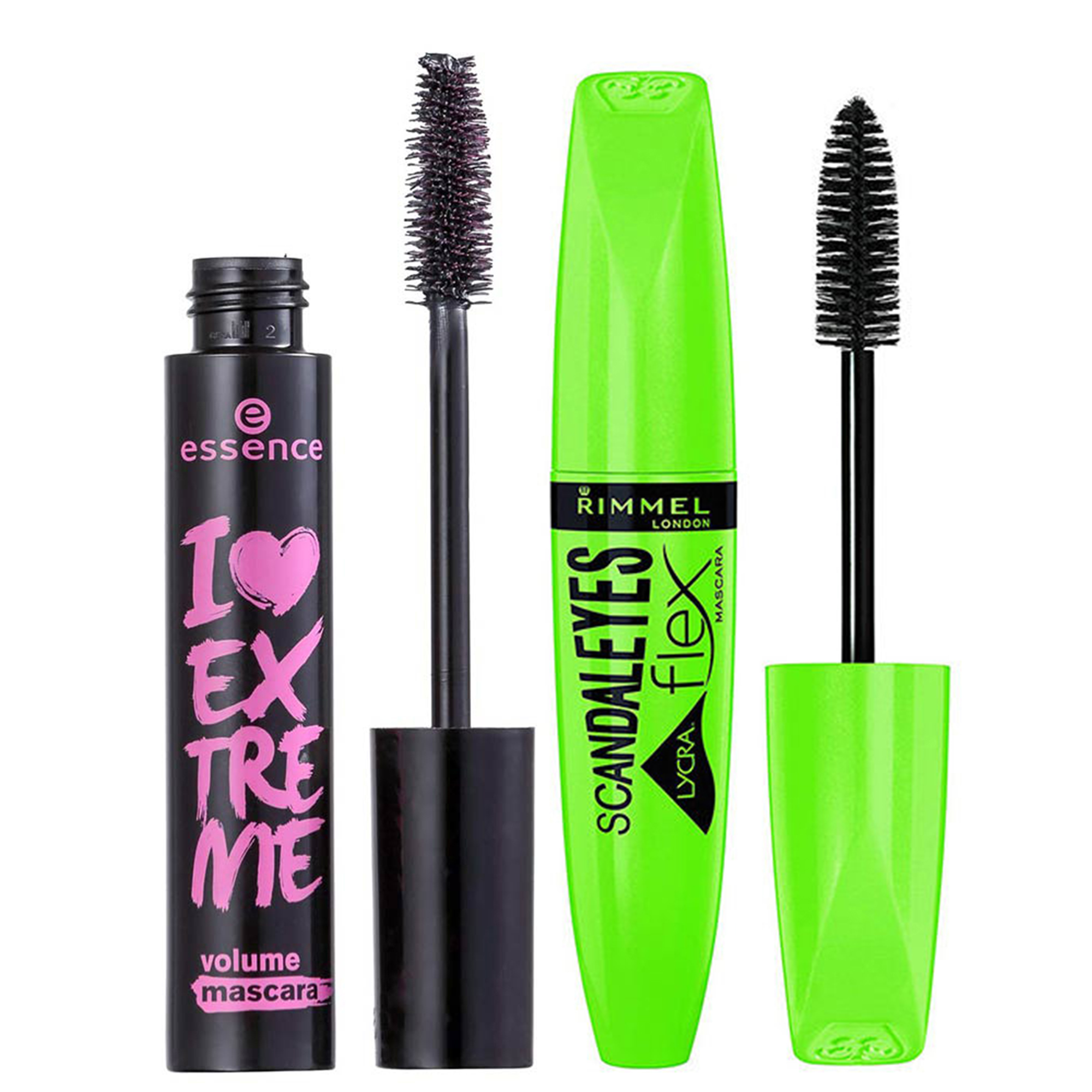 ریمل حجم دهنده اسنس مدل i love extreme volume به همراه ریمل حجم دهنده ریمل لندن مدل scandal eyes flex