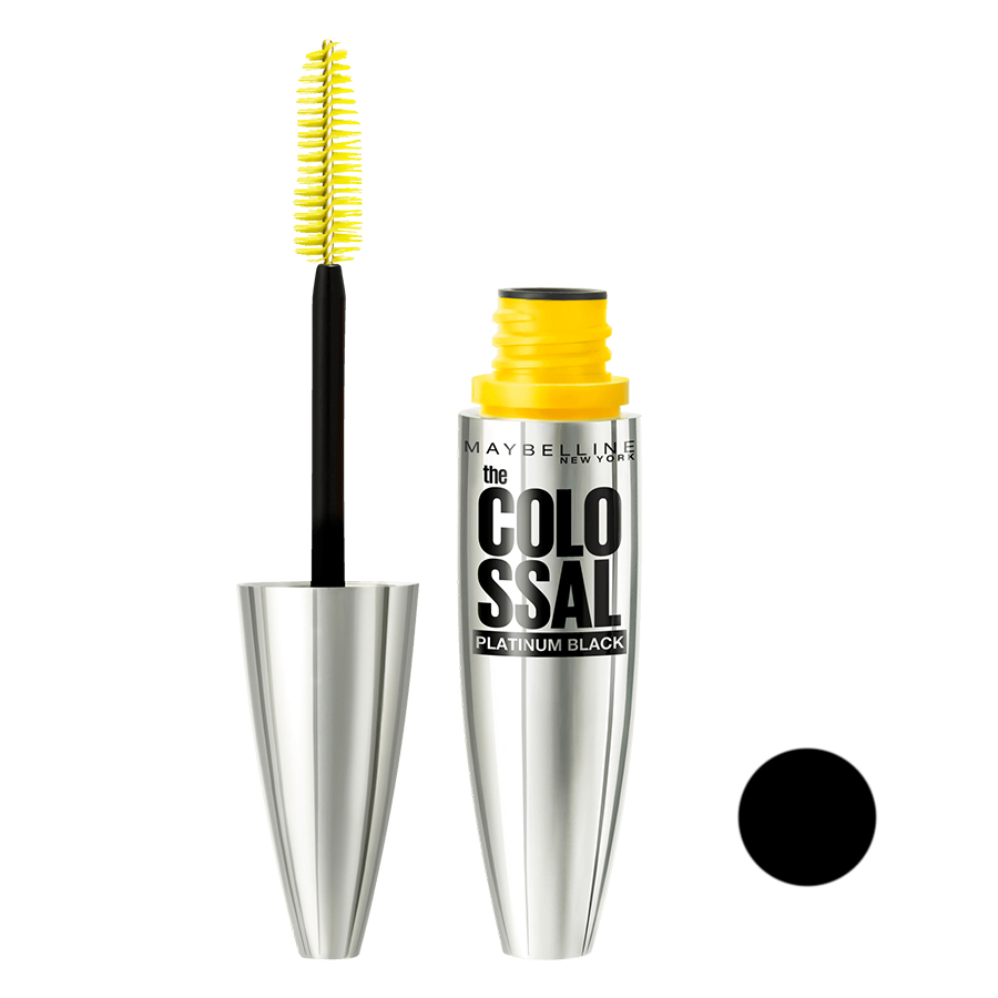 ریمل حجم دهنده میبلین سری colo ssal مدل platinum black حجم 10.7 میلی‌ لیتر