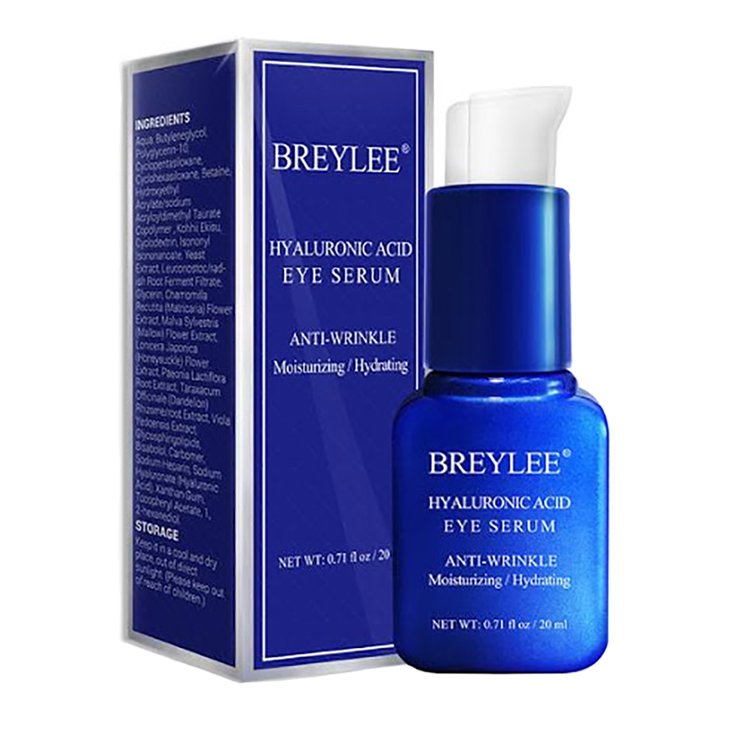 سرم آبرسان دور چشم بریلی مدل hyaluronic acid حجم 20 میلی لیتر
