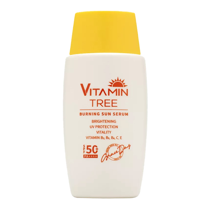 سرم ضد آفتاب بدون رنگ گریس دی spf 50 مدل vitamin tree ‌مناسب برای انواع پوست حجم 50 میلی‌لیتر