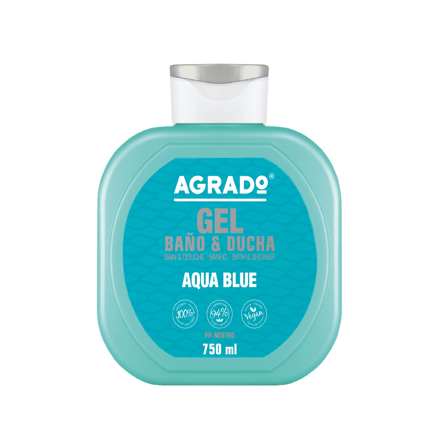 شامپو بدن آگرادو مدل aqua blue حجم 750 میلی لیتر