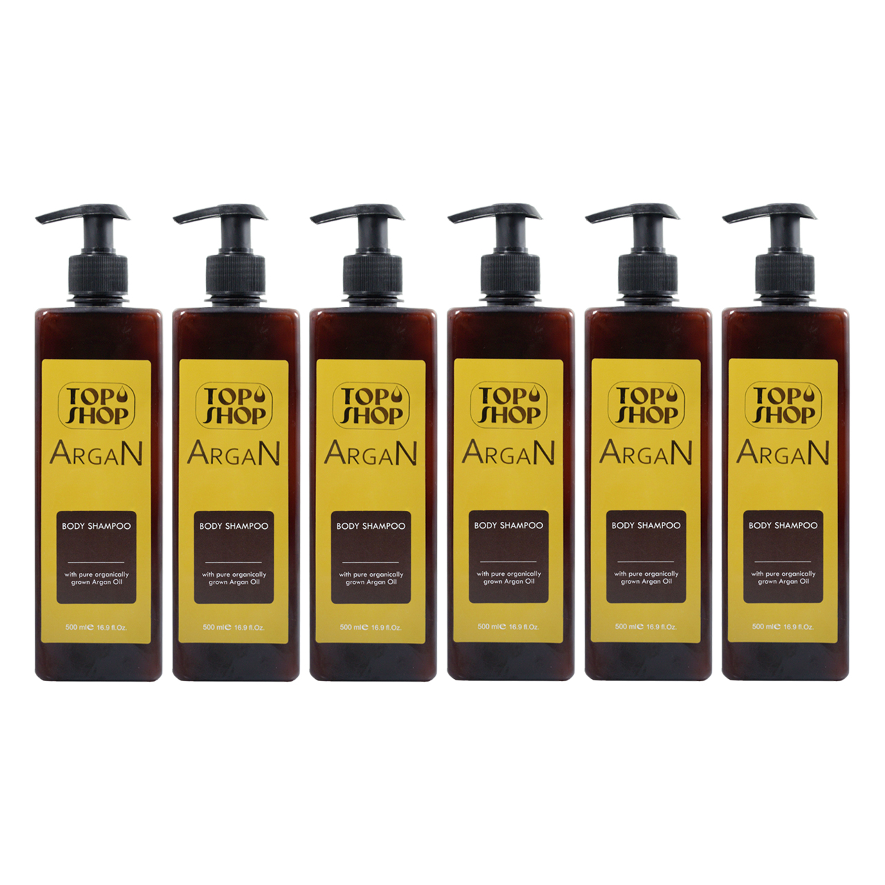 شامپو بدن تاپ شاپ مدل argan oil حجم 500 میلی لیتر مجموعه 6 عددی