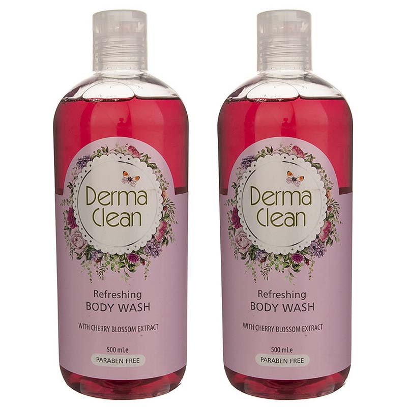 شامپو بدن درماکلین مدل cherry blossom2 حجم 500 میلی لیتر مجموعه 2 عددی