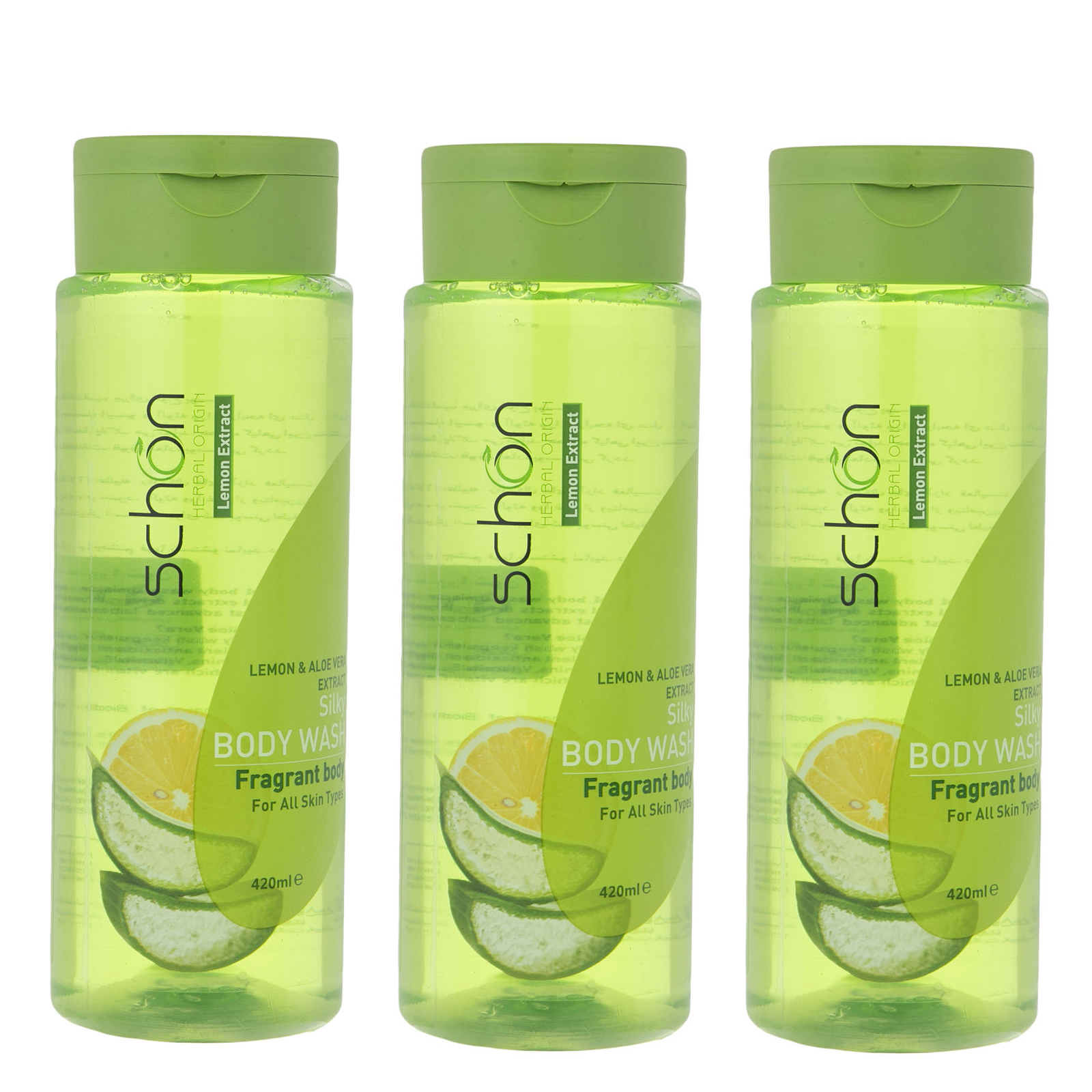 شامپو بدن شون مدل aloevera and lemon حجم 420 میلی لیتر مجموعه 3 عددی