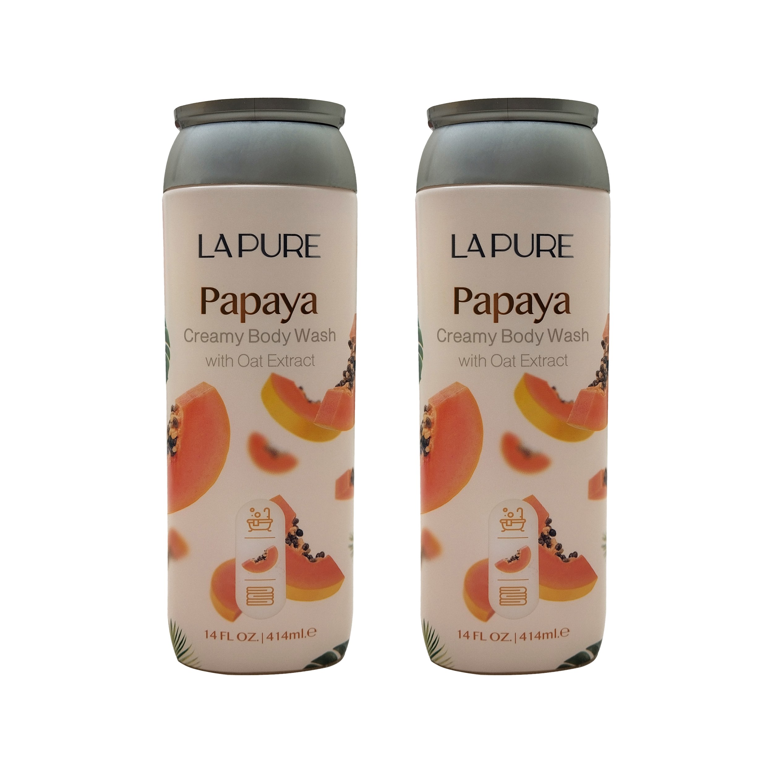 شامپو بدن لپیور مدل papaya حجم 414 میلی لیتر مجموعه 2 عددی