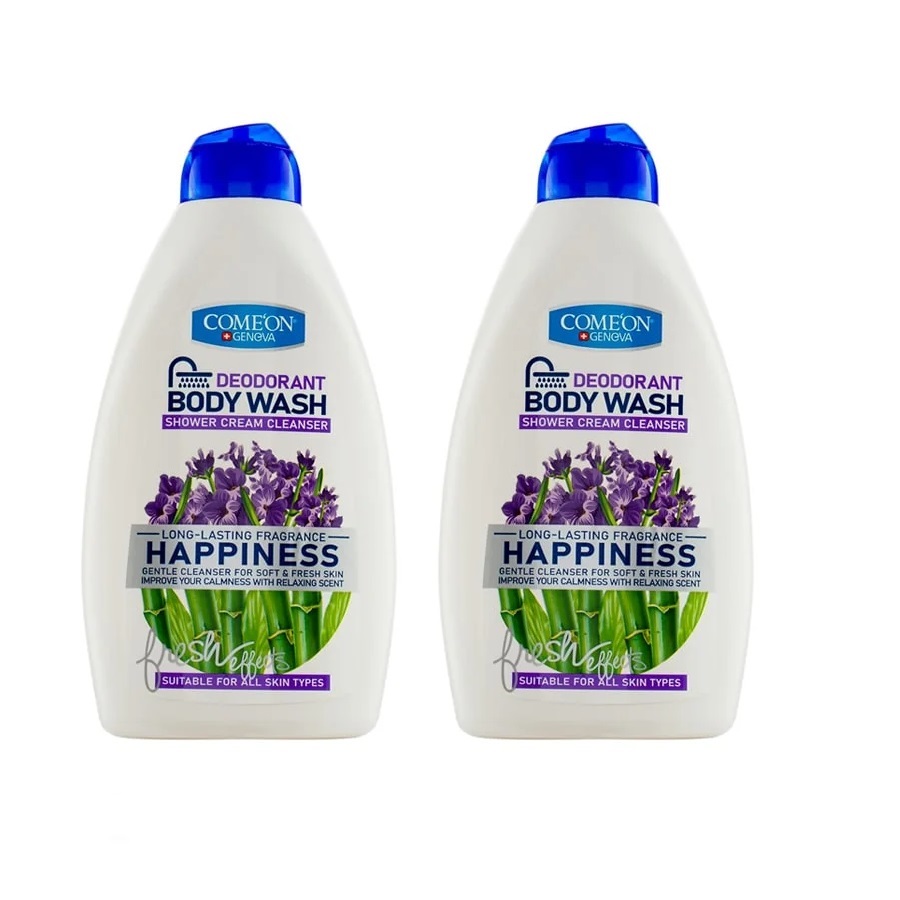 شامپو بدن کامان مدل happpiness حجم 510 میلی لیتر مجموعه 2 عددی